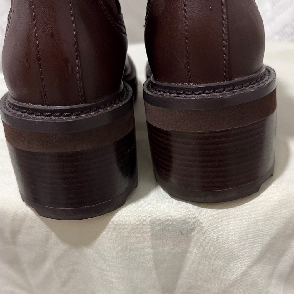 Cole Haan Women’s Chelsea Booties in Deep Brown with Gold Buckle - Picture 4 of 9